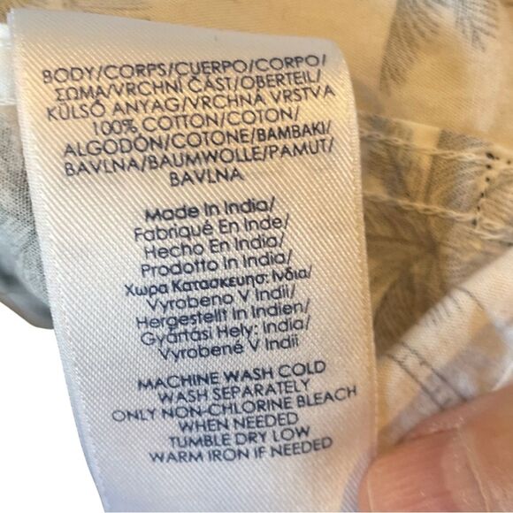 Chaps White and Black Casual Palm Print Shirt - Picture 6 of 6